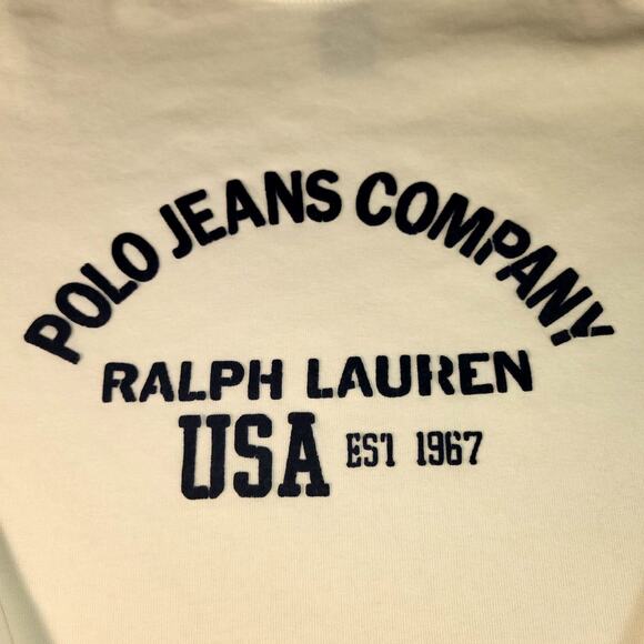 Vintage RL Polo Jeans Co. by Ralph Lauren White Spell-Out Graphic T-Shirt USA L - Picture 4 of 6